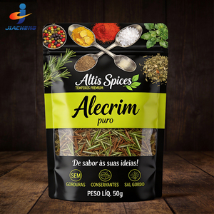 Sacs en plastique alimentaire transparents avec fenêtre personnalisés, 100g 250g, pour sachets debout réutilisables, épices, assaisonnement au chili et à l'ail - Product Image 1