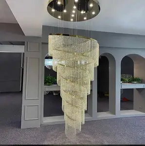 Oem Aangepaste Moderne Decoratie Indoor Verlichting Trap Kristal Hanglampen Voor Huis Plafond