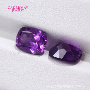 Cadermay Violet Cultured Sapphire Cushion Cut Loose Stone For Jewelry Making - Product Image 4