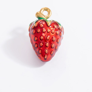 Colgantes de Moda, Dijes de Acero Inoxidable con Baño de Oro de 18k, Forma de Comida, Fresa, Cereza, Engaste de Bisel, Accesorios de Joyería Unisex - Product Image 5