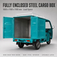 Nouveau design de tricycle cargo à trois roues à essence avec cabine fermée, roue de secours et fonction de marche arrière