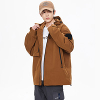 Veste à capuche décontractée unisexe tendance et ample avec fermeture éclair, imperméable et respirante, pour l'extérieur, de la marque Aoyema Custom Fashion Wholesale