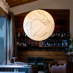 Lampe suspendue Wabi Sabi Moon en <span class=keywords><strong>papier</strong></span>, taille personnalisée d'usine, 2200K à 4000K, pour l'intérieur, salon, maison - Product Image 5
