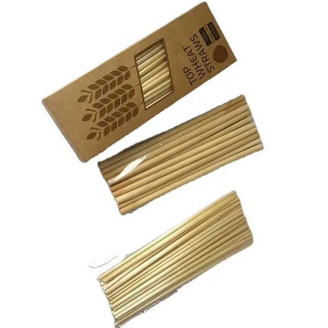 2020 New Products Natural Compostable Wheat Drinking Straws