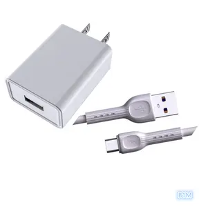 Hotriple B1M Original vente chaude 5V 2.4A port USB charge rapide adaptateur de prise américaine chargeur mural chargeur de voyage avec Micro câble