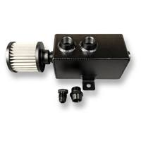New 1L 2L Aluminum Oil Catch Can Tank Breather Filter Dual Port Welding Baffled Auxiliary Radiator Racing Car Auto Turbo