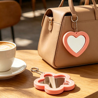 Miroir de maquillage compact personnalisable en PVC souple, impression UV, design portable, options multicolores, mignon, dessin animé, minimaliste