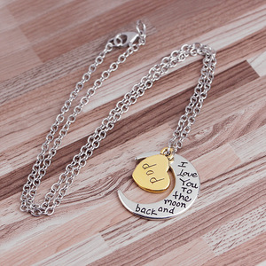 Bijoux personnalisés famille coeur lune pendentif collier pour femmes maman fille grand-mère <span class=keywords><strong>soeur</strong></span> - Product Image 3
