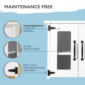Petite bibliothèque extérieure - 22x14x19 pouces, kit de bibliothèque blanc, échange de livres résistant aux intempéries - Product Image 3