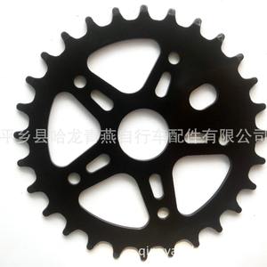 Plato de cadena hueco negro brillante integrado para bicicleta, para piezas de bicicleta - Product Image 5