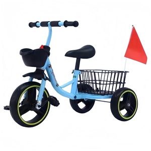 Tricycle et vélo pour enfants en plastique, pour les 2-3-6 ans, avec pédale et panier interchangeable - Product Image 2