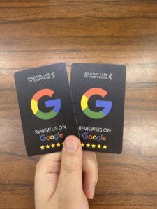 Carte NFC PVC programmable personnalisée 13,56 MHz pour avis Google, carte de médias sociaux, code QR personnalisé, <span class=keywords><strong>puce</strong></span> NFC sans contact - Product Image 3