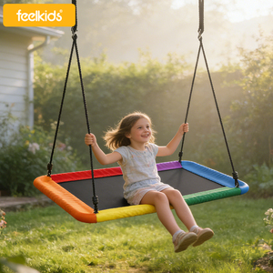 Feelkids <span class=keywords><strong>Altalena</strong></span> Rettangolare per Bambini, Set da Giardino con <span class=keywords><strong>Altalena</strong></span> a Disco in Tela Resistente per Attività all'Aperto - Product Image 1