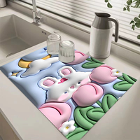Tapis d'entrée antidérapant en mousse à mémoire de forme, absorbant l'eau, imprimé 3D motif floral, séchage rapide, lavable, avec base en caoutchouc anti-boue