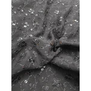 Tela de Encaje Georgette Schiffli de Diseño en Oferta, Bordado Floral, Textil Transparente y Elegante para Prendas Étnicas y Occidentales - Product Image 2
