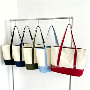 Bolsa <span class=keywords><strong>de</strong></span> Lona <span class=keywords><strong>de</strong></span> Color Contrastante con Diseño Geométrico Moderno, Divisor Interno <span class=keywords><strong>de</strong></span> Seguridad, para Oficina, Trabajo, Viajes, Personalización <span class=keywords><strong>de</strong></span> Marca Privada - Product Image 4