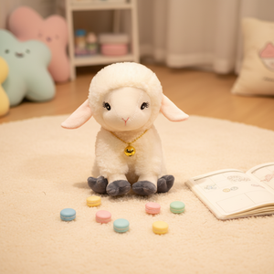 Groothandel Cartoon Schattig Schaap Pluche Speelgoed PP Katoen Superzacht Materiaal Stressverlichtende Bel Ketting voor Kinderen Volwassenen Verjaardag - Product Image 5