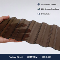 OEM Maßgefertigte 4mm 6mm Wellplatten aus Polycarbonat, Schlagfeste Hagelschutzplatten für Außendächer
