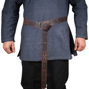 Cintura in Pelle Medievale Vichinga con Incisioni per Cosplay LARP, Accessorio per Costume Rinascimentale - Product Image 3