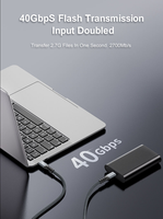 Câble USB ULT-unite à charge rapide 1M 40Gbps 8K 60HZ 20V 5A Power Delivery 100W en alliage d'aluminium avec contacts plaqués or Type-C mâle