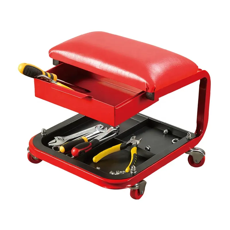 hot sale 300Lbs Mobile Work Chair Repair Mechanic Roller Seat with Tool Drawer