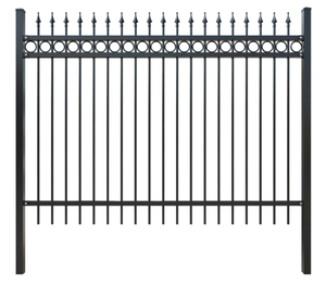 Hoogwaardige buitenhekwerk van zwart gepoedercoat staal, op maat gemaakt, 6 ft, metalen spijlenhek, geen graven nodig. - Product Image 3