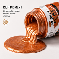 Peinture Acrylique Métallique 8 Couleurs 100ml Pot à Large Ouverture Imperméable Non Toxique Or Argent Bronze pour Toile Pierre Bois Art DIY