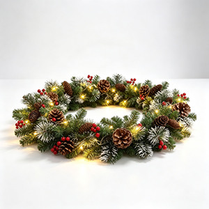 Guirlande <span class=keywords><strong>de</strong></span> Noël moderne élégante faite à la main <span class=keywords><strong>de</strong></span> 2 m en PVC avec boules, écologique, étanche, à piles au lithium, à suspendre au mur, pour intérieur - Product Image 3