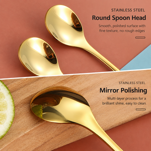 Cuillère à long manche en acier inoxydable 304 poli miroir, design moderne et créatif, pour desserts, gâteaux et café, cadeau zodiacal - Product Image 4