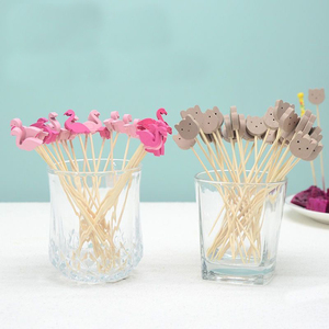 Bâtons de bambou modernes jetables exquis-Accents de fleur de coeur d'animaux élégants pour l'amusement gastronomique-Bouches - Product Image 3
