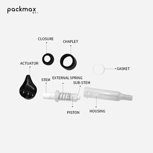 Pointed oval external lotion pump head — 28-tooth external spring pump head, shower gel & lotion pump, press pump head - Product Image 4