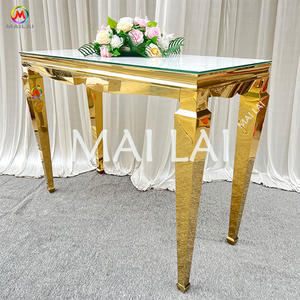 Tables <span class=keywords><strong>de</strong></span> bar à pieds hauts en acier inoxydable doré <span class=keywords><strong>de</strong></span> luxe pour banquets, événements et locations - Product Image 3