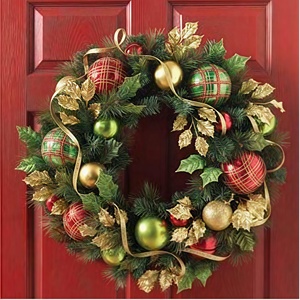 MEICHUANGHUI LEDライトクリスマスリース40cm 50cm 60cmクリスマス花輪花輪パインコーン付きクリスマス装飾 - Product Image 2