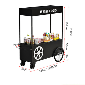 Outdoor Markets Mobile Utility <b>Cart</b> for Street Food & Snacks Mobile Stall Push <b>Carts</b> with Flower Floats Cotton Candy <b>Carts</b> - Product Image 6