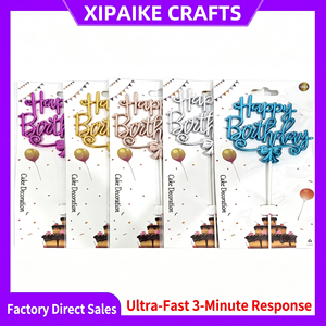 Décoration <span class=keywords><strong>de</strong></span> gâteau d'<span class=keywords><strong>anniversaire</strong></span> 3D en plastique, motif nœud papillon et fleurs, pour célébrations festives, prix d'usine - Product Image 1