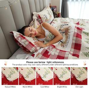 لحاف للثلج لعيد الميلاد الكريسماس مفرش سرير الرنة الكاردينالات مفارش سرير للسنة الجديدة غطاء سرير منقوش طقم سرير للعطلات - Product Image 5