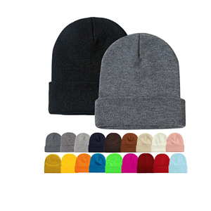 Bonnets tricotés personnalisés avec logo de texte brodé et image imprimée Bonnet d'hiver chaud au design personnalisé - Product Image 1