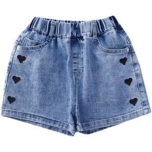 <span class=keywords><strong>Pantaloncini</strong></span> estivi Casual da ragazza in Denim con stampa tinta unita con ricamo a collo aperto per neonati e bambini all'ingrosso - Product Image 5