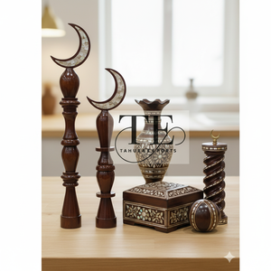 Handcrafted Wooden Crescent Moon Ramadan Decoration Islamic Home Decor <b>Eid</b> Mubarak Ornament <b>Gift</b> Set - Product Image 1