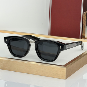 Lunettes de soleil rétro épaisses carrées, monture en acétate noir, verres gris foncé anti-UV, style mode homme, pour la conduite en extérieur et le style urbain - Product Image 1