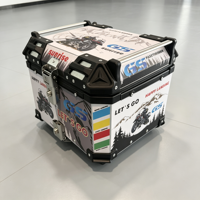 Boîte de rangement pour moto en alliage d'aluminium, étanche, 45L, avec système de verrouillage sécurisé, montage universel à l'arrière, pour les voyages en plein air