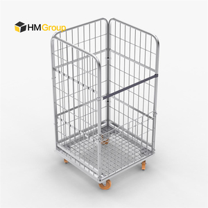 Carro de Almacenamiento de Metal de Acero Industrial de 3 Lados con Ruedas - Product Image 1