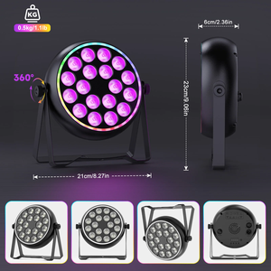 U'King 80W RGBW 4-en-1 Projecteur LED Par avec bande <span class=keywords><strong>halo</strong></span> RGB, effet stroboscopique DMX, éclairage de scène, projecteur mural plat pour DJ et soirées - Product Image 6