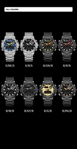 Nouvelle Arrivée NAVIFORCE 9237 Montre à Quartz pour Homme en Acier Inoxydable, Montre-Bracelet Numérique LCD Étanche avec Aiguilles Lumineuses - Product Image 6