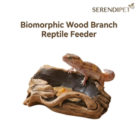 Bol d'alimentation pour reptiles en béton, forme de branche d'arbre réaliste, lourd, anti-renversement, pour dragon barbu, gecko léopard, serpent