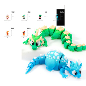 Figurines <span class=keywords><strong>d</strong></span>'animaux multicolores imprimées en 3D avec de grands yeux, modèles amusants pour les mini-paysages sur le thème des parcs de faune - Product Image 3