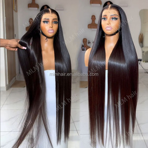 วิกผมแท้จากอินเดียแบบตรงยาว 50 นิ้ว ไม่ต้องใช้กาว  วิกผมมนุษย์แบบตรง  วิกผมลูกไม้ HD Swiss 13x6  ขายส่ง - Product Image 1