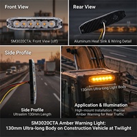Kit de feux stroboscopiques d'urgence 6 LED DC12V Ambre/Bleu, montage encastré sur surface, feux de position latéraux, feux de grille, feux de signalisation 18W