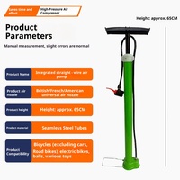 Pompe à air manuelle monobloc soudée 37-en-1 pour vélos, vélos électriques, motos, voitures, avec buses multi-usages, US
