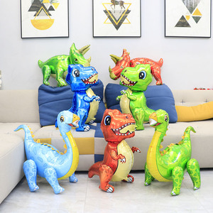 Ballons en aluminium sur le thème des dinosaures de dessin animé mignon ballon tyrannosaure décoration de fête d'anniversaire fournitures de fête de la jungle cadeau - Product Image 6